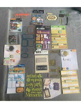 Travel-Themed Scrapbook Stickers & Embellishments Lot